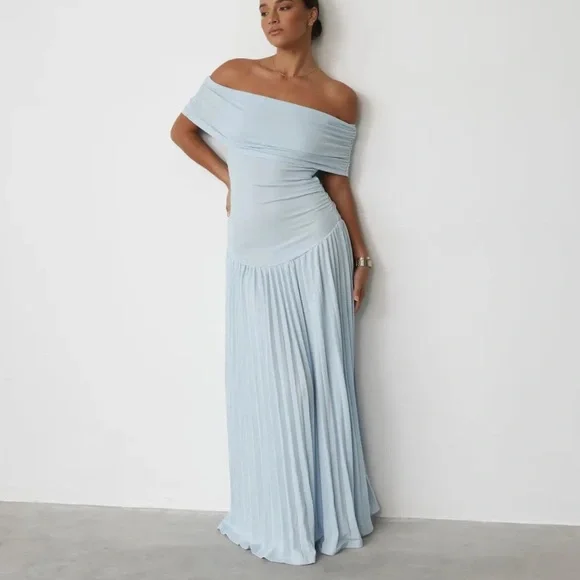 field of dreams dress in light blue lioness Lioness - Field Of Dreams Maxi in Soft Blue main image 0
